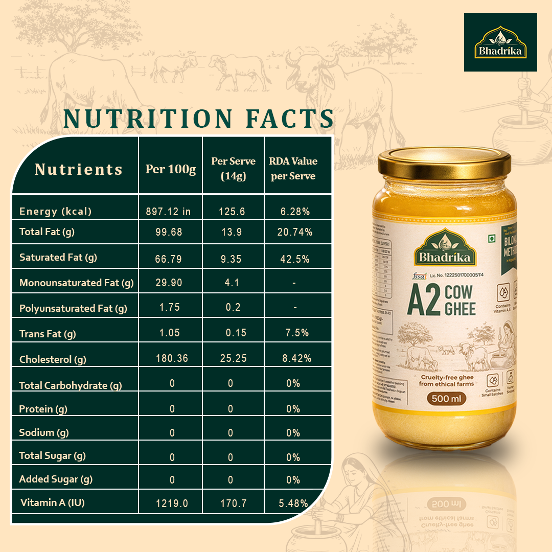 Bhadrika A2 Rathi Cow Ghee -500ml
