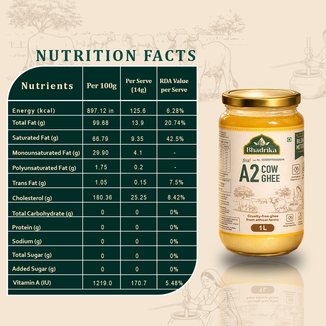 Bhadrika A2 Rathi Cow Ghee -1000ml